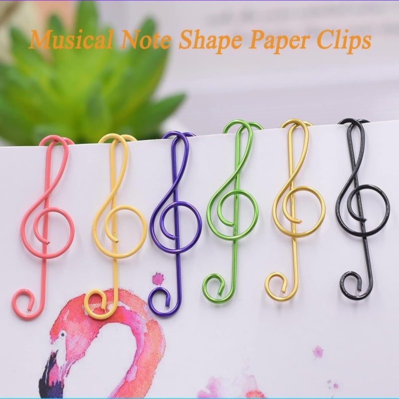COUKASO Paper Clips Cute Musical Note Shape Paper Clip for Music Enthusiast for Party Invitation Card Notebook Files Office School Supplies (50 Pcs Musical Note Shape) - Image 3